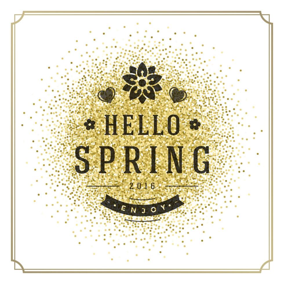 primavera tipográfico póster o saludo tarjeta diseño. vector
