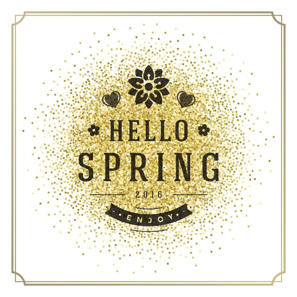 Spring Typographic Poster or Greeting Card Design. vector