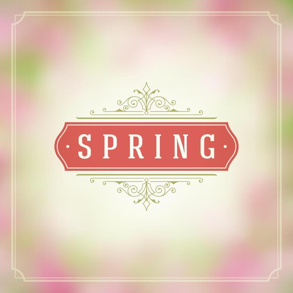 Spring Typographic Poster or Greeting Card Design. vector