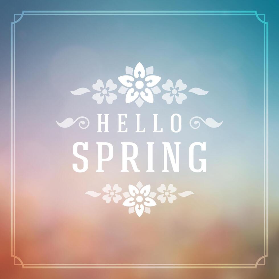 Spring Typographic Poster or Greeting Card Design. vector