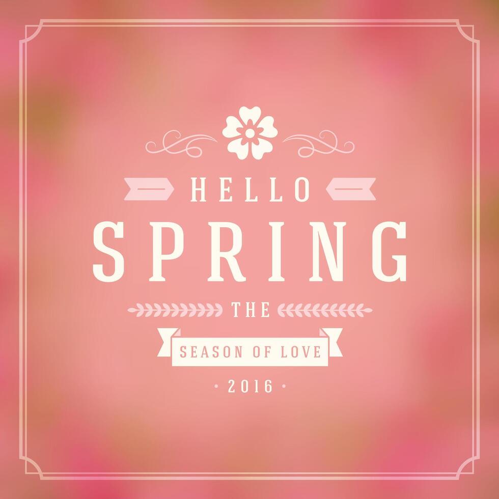 Spring Typographic Greeting Card or Poster Design. vector