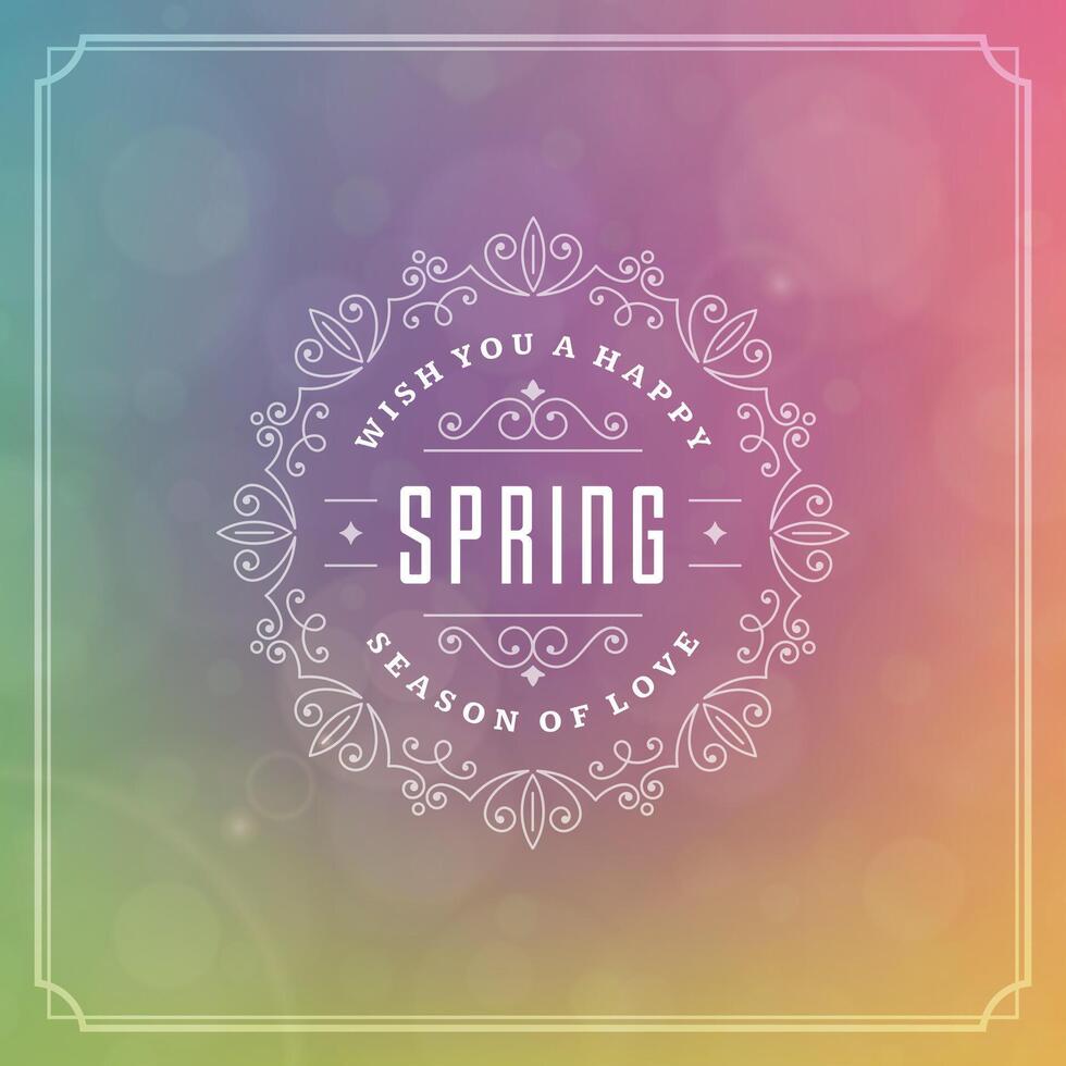 Spring Typographic Poster or Greeting Card Design. vector