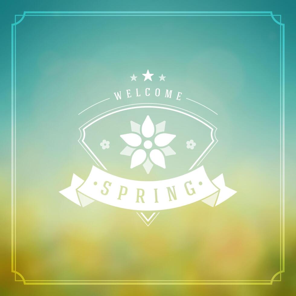 Spring Typographic Poster or Greeting Card Design. vector