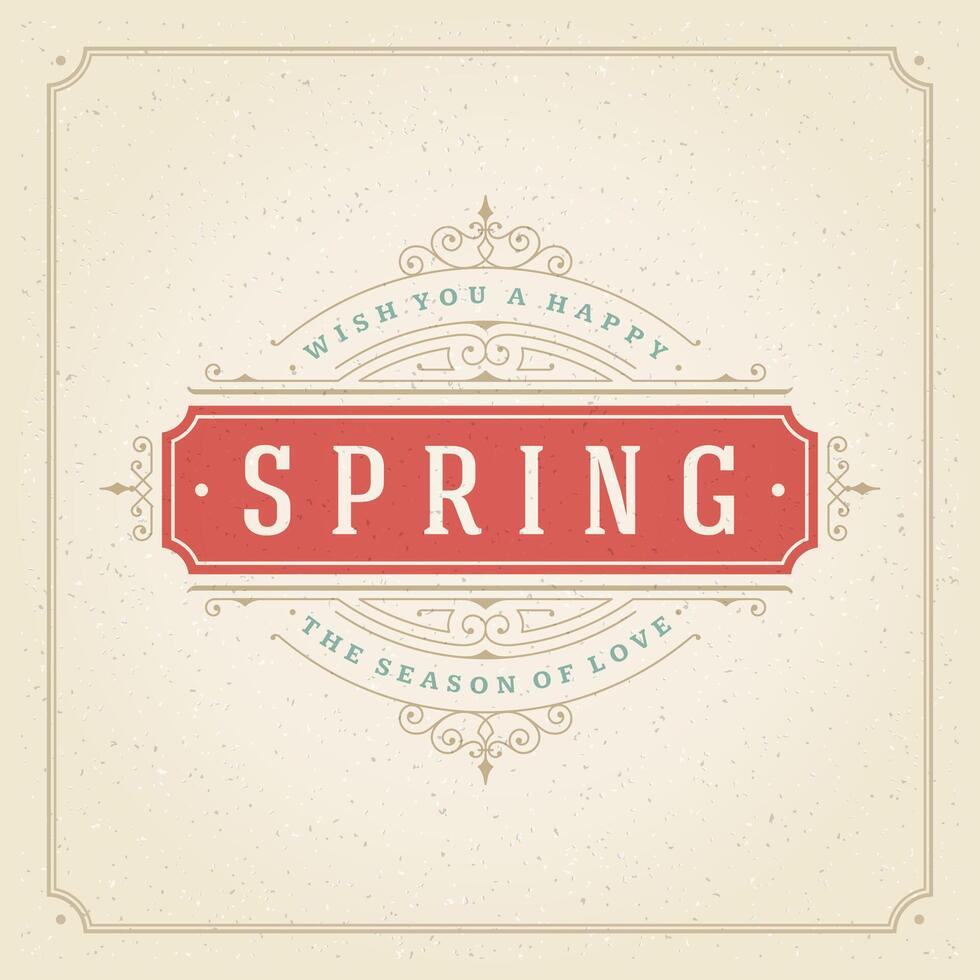 Spring Typographic Poster or Greeting Card Design. vector