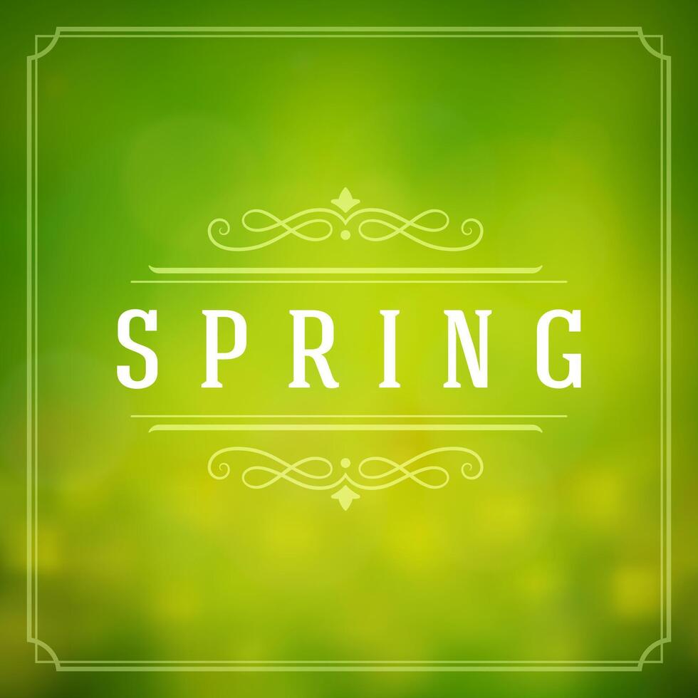 Spring Typographic Poster or Greeting Card Design. vector