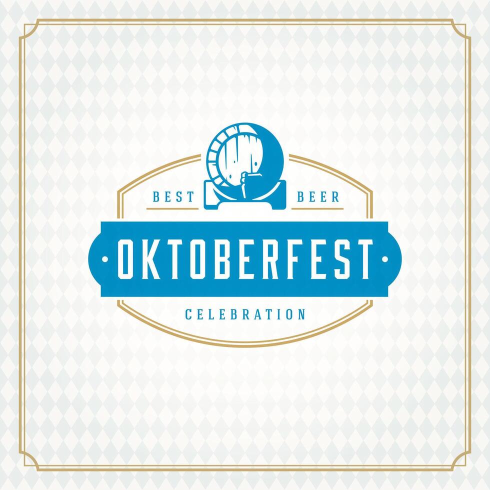 Oktoberfest beer festival celebration vintage greeting card or poster vector