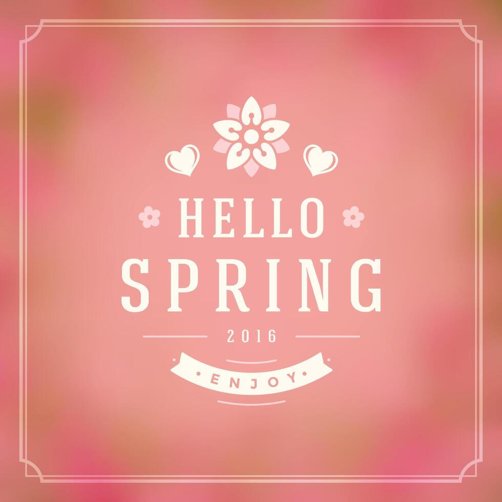 Spring Typographic Greeting Card or Poster Design. vector