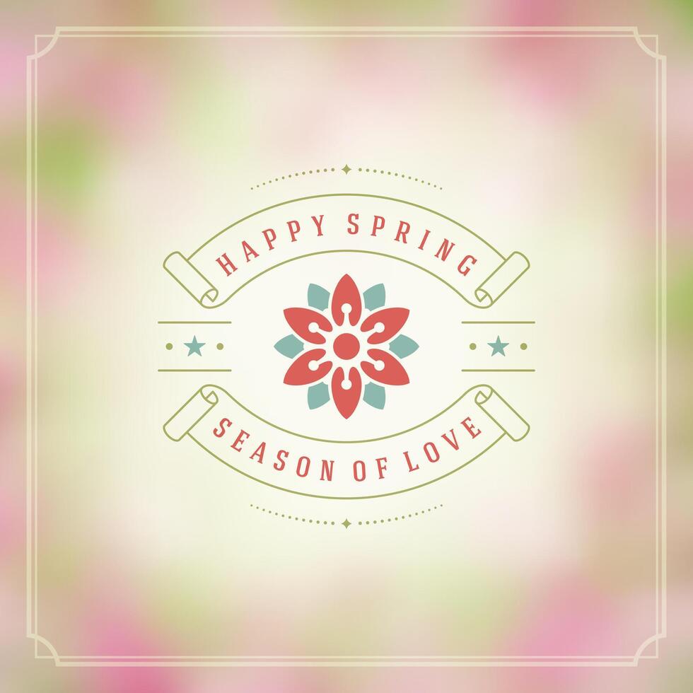 Spring Typographic Greeting Card or Poster Design. vector