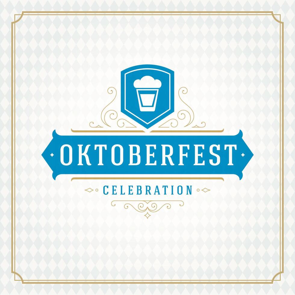 Oktoberfest cerveza festival celebracion Clásico saludo tarjeta o póster vector