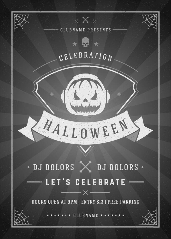 Halloween celebration night party poster or flyer design vector