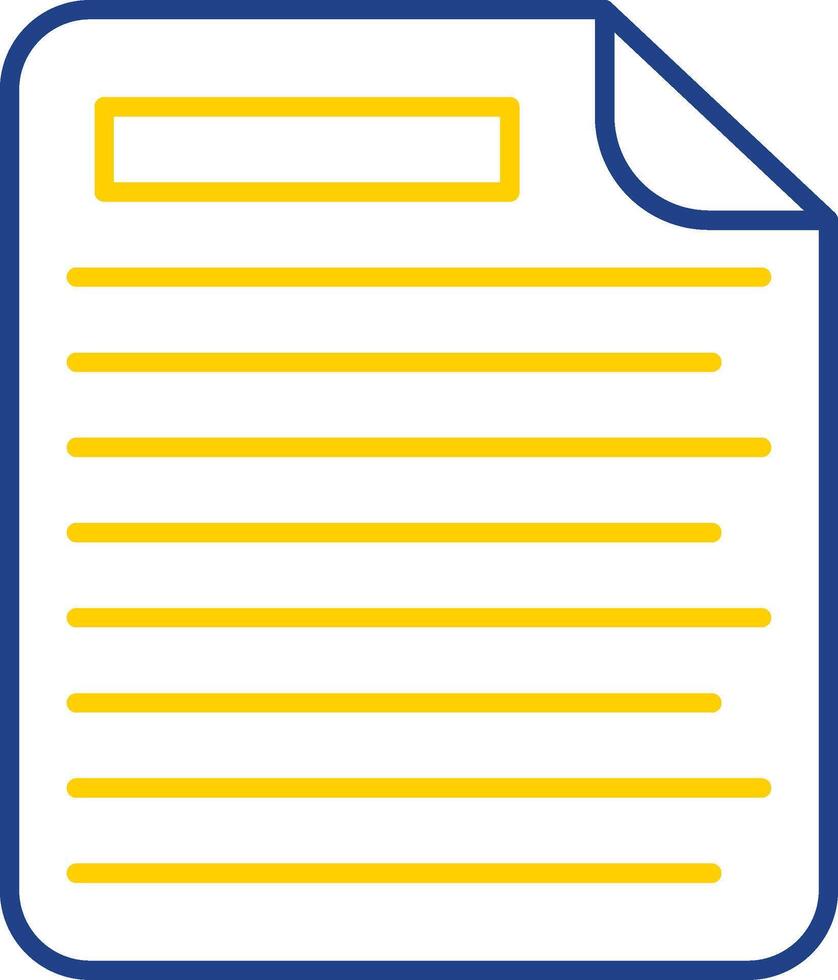 Document Line Two Color Icon vector