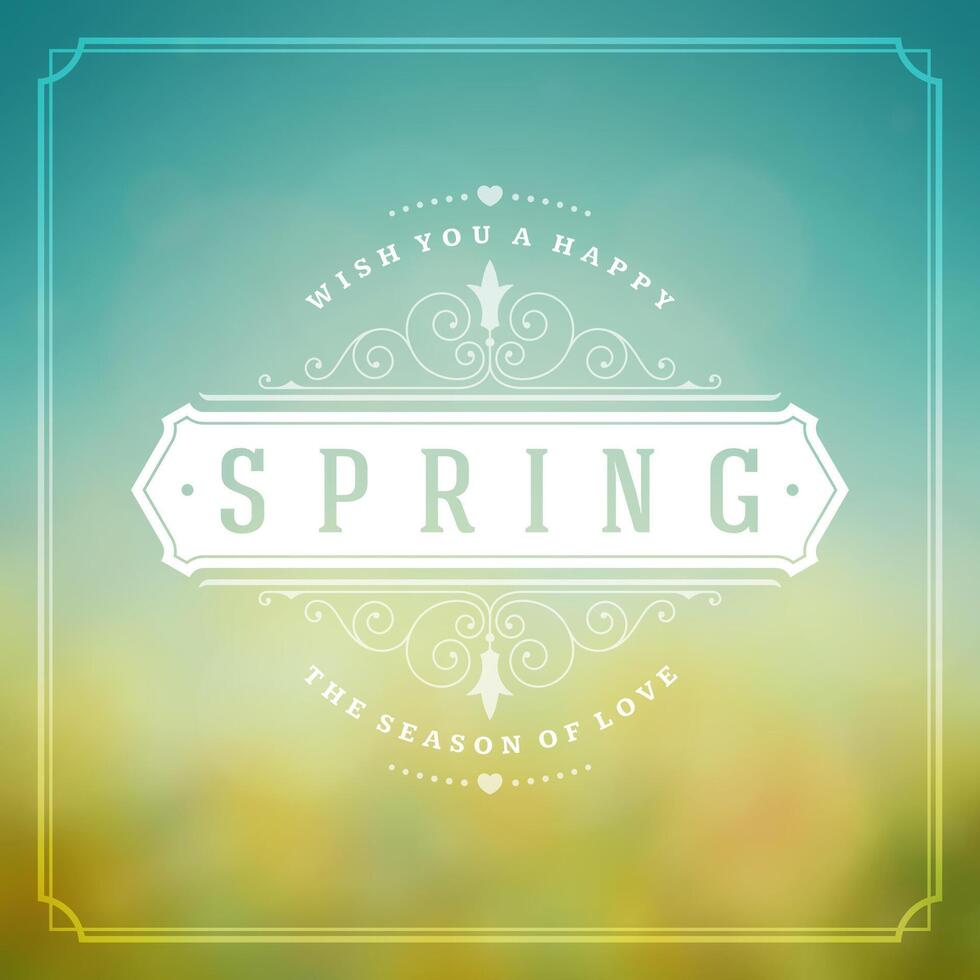 Spring Typographic Greeting Card or Poster Design. vector