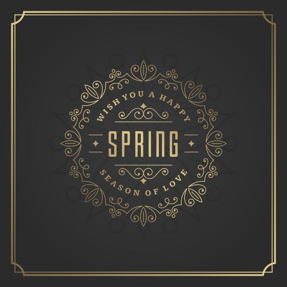 Spring Typographic Poster or Greeting Card Design. vector