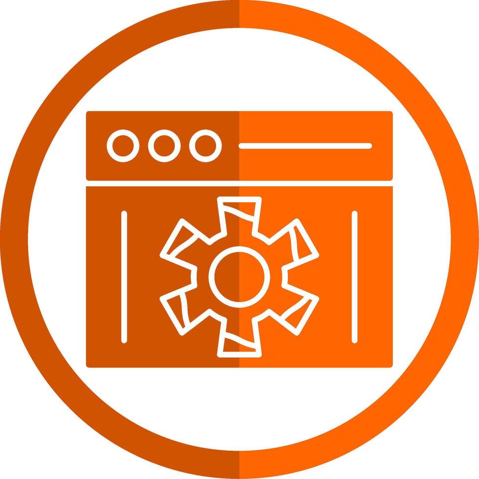 Web Glyph Orange Circle Icon vector