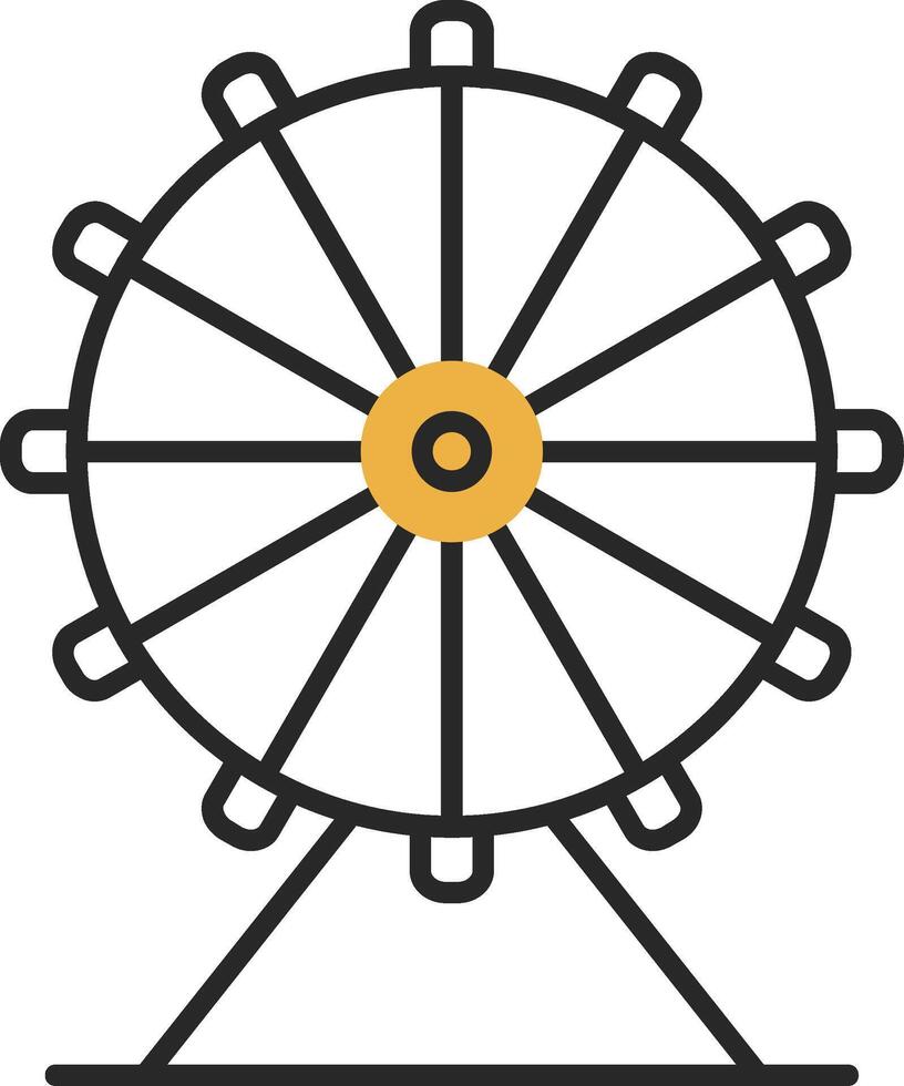 Ferris Wheel Skined Filled Icon vector