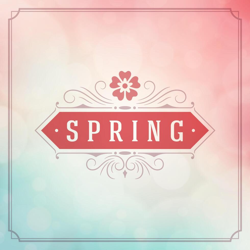 Spring Typographic Greeting Card or Poster Design. vector