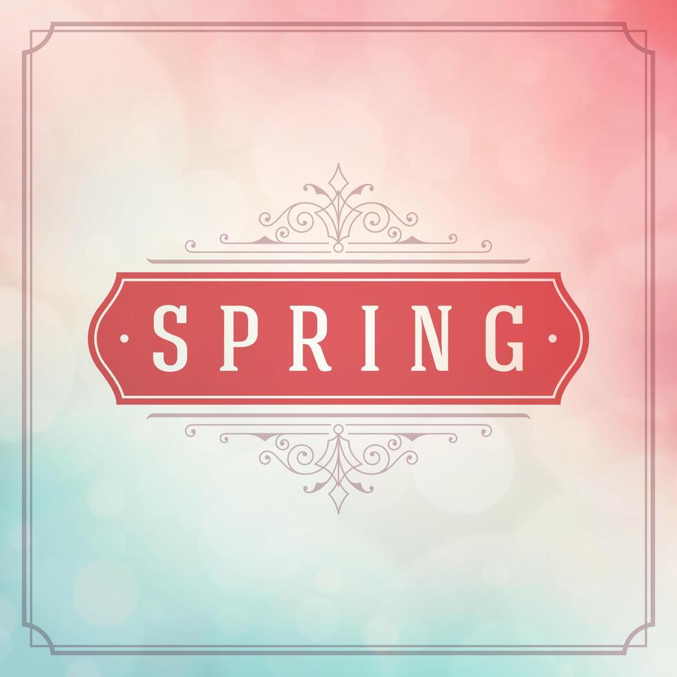 Spring Typographic Poster or Greeting Card Design. vector