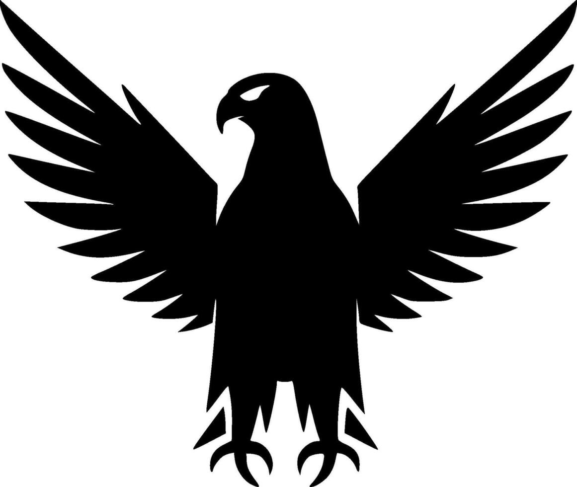 águila - negro y blanco aislado icono - ilustración vector