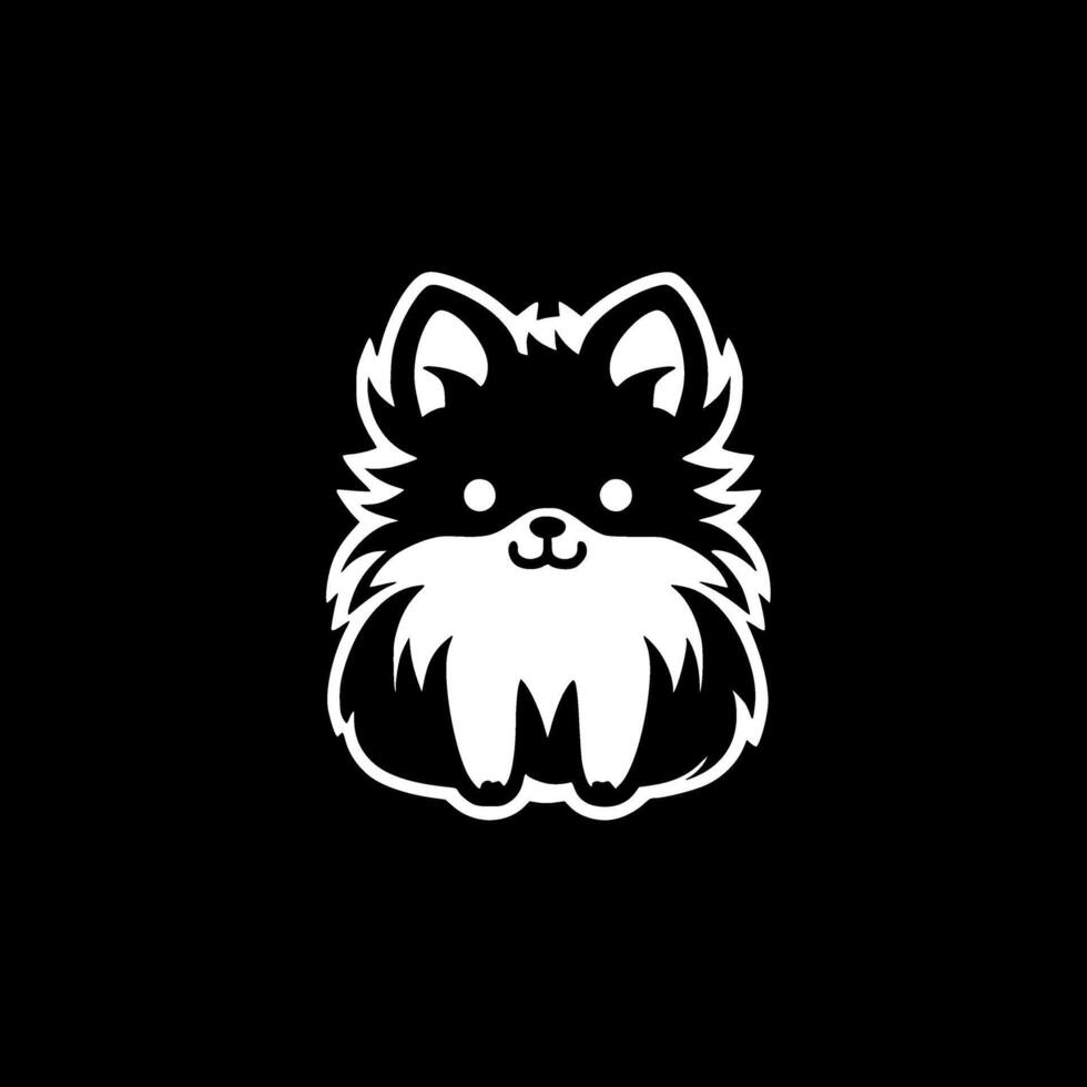 Pomeranian, Minimalist and Simple Silhouette - illustration vector