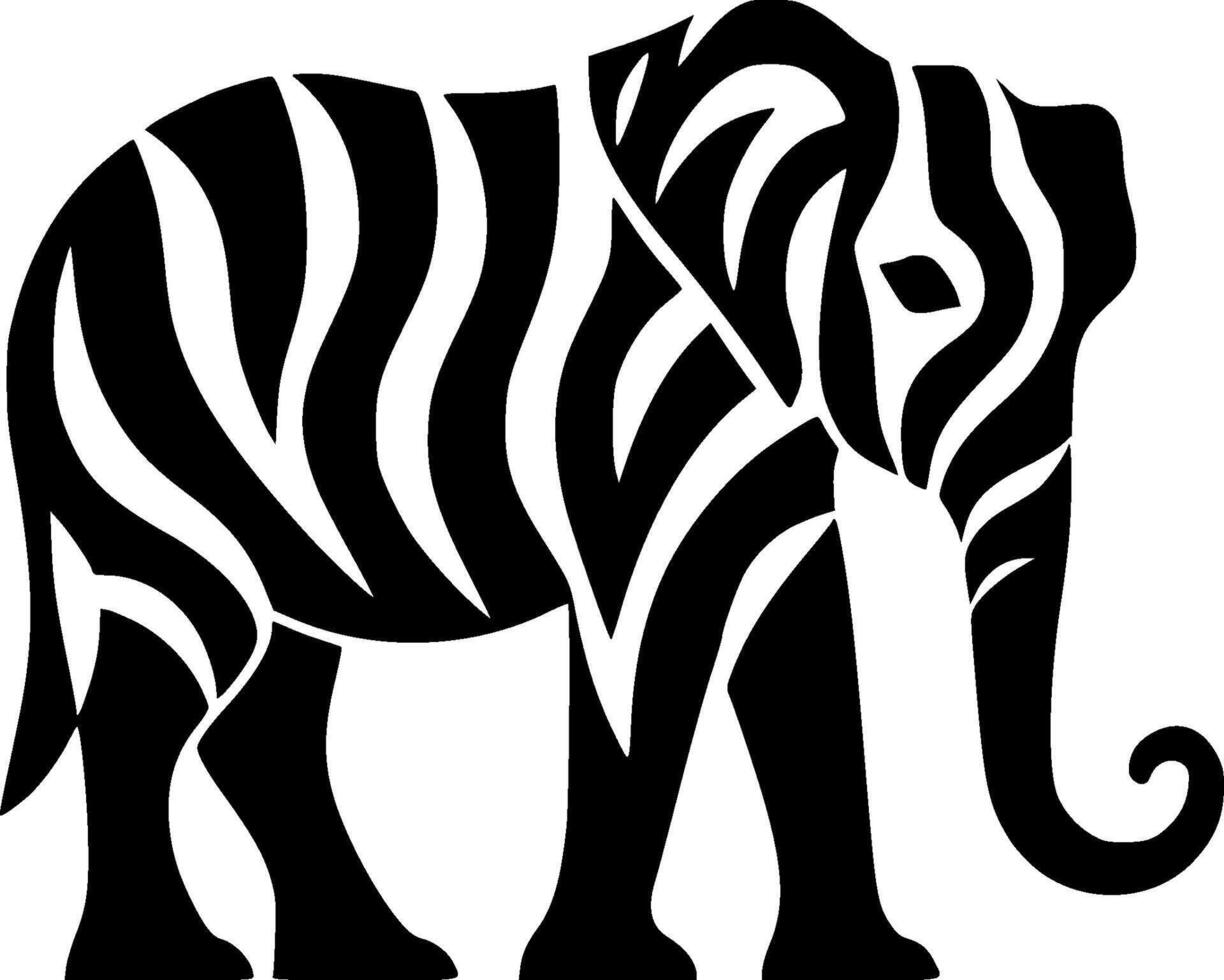 Elephant - Black and White Isolated Icon - illustration vector