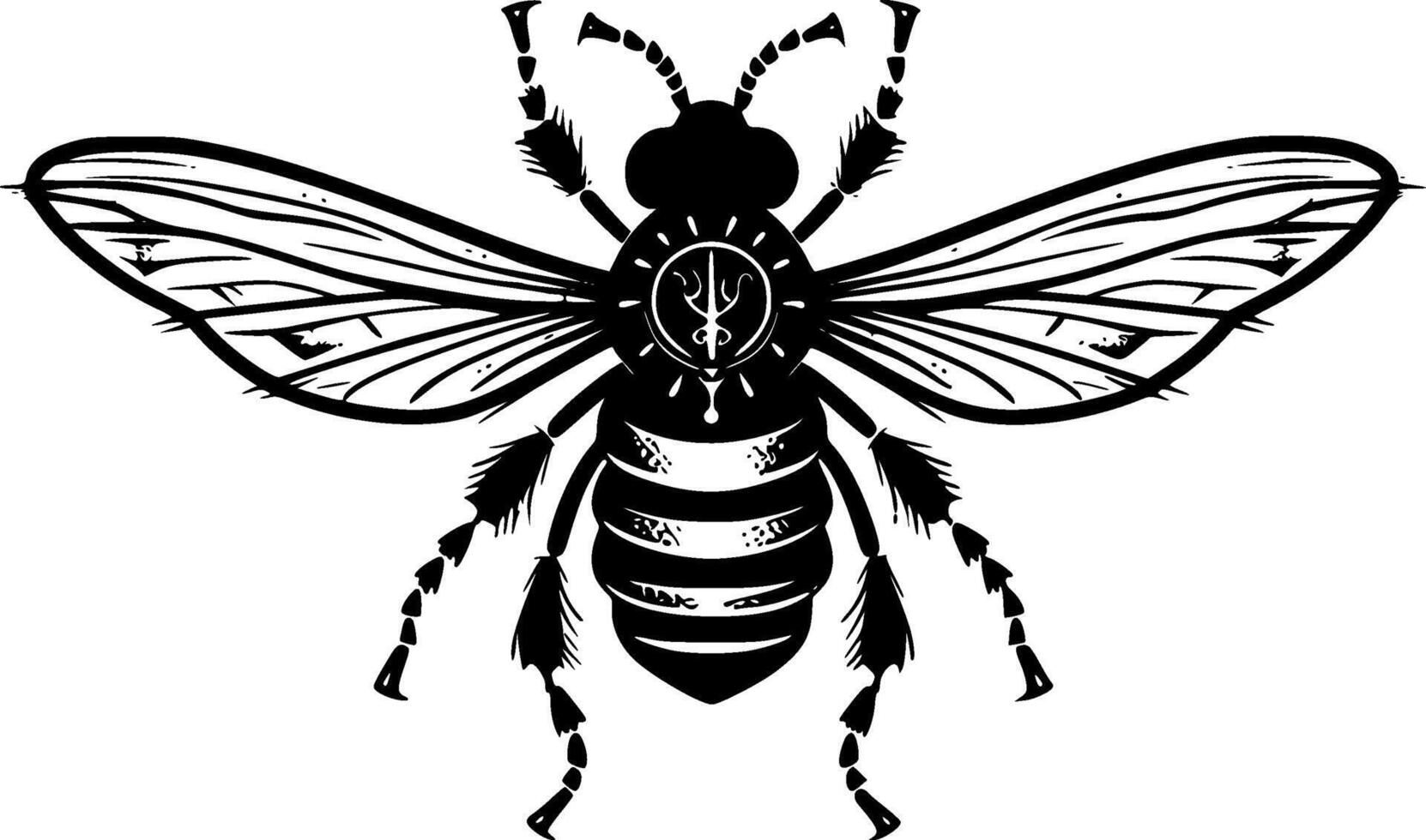 Fly - Black and White Isolated Icon - illustration vector