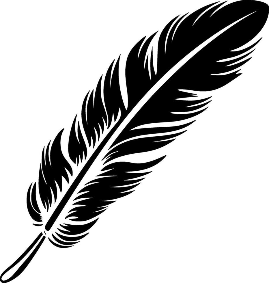 Feather, Minimalist and Simple Silhouette - illustration vector