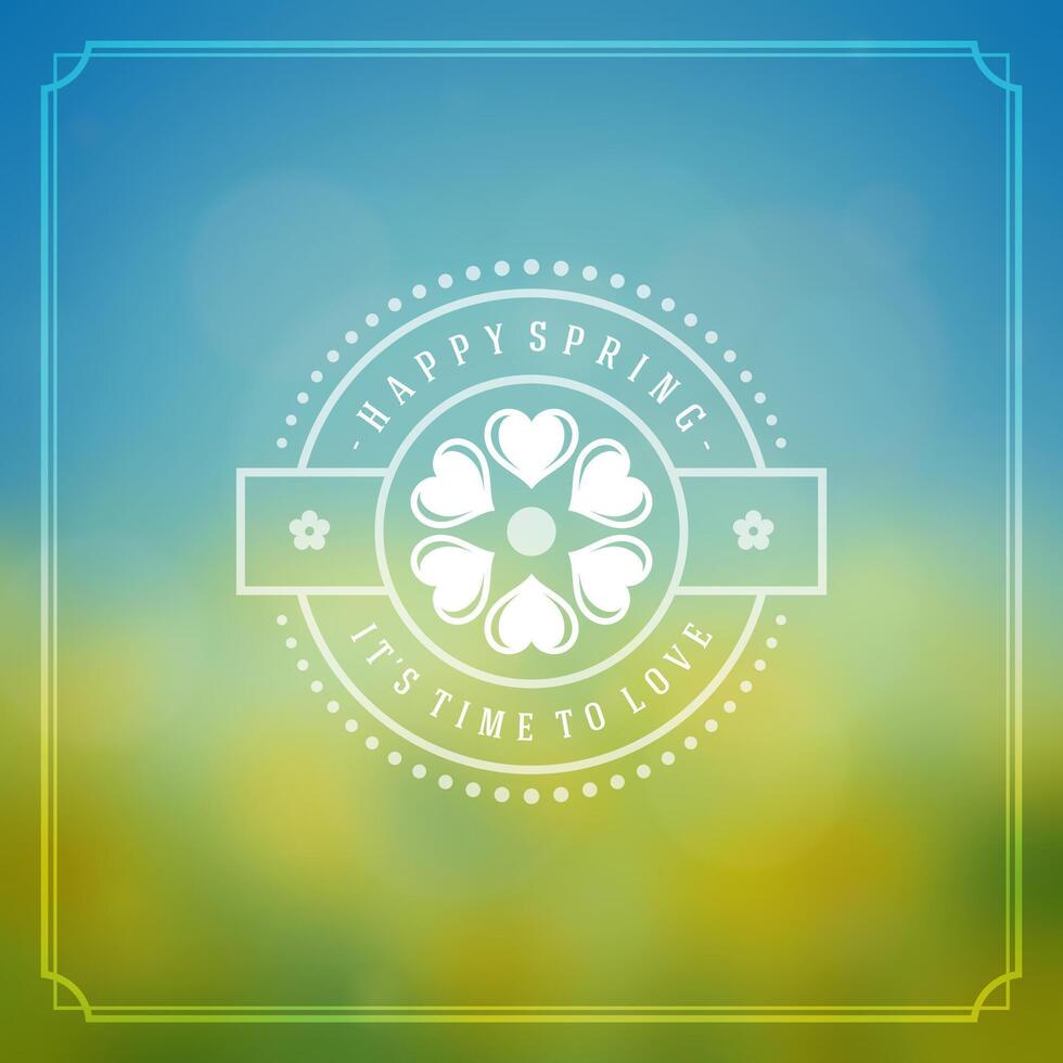 Spring Typographic Poster or Greeting Card Design. vector