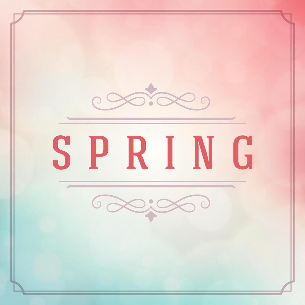 Spring Typographic Greeting Card or Poster Design. vector