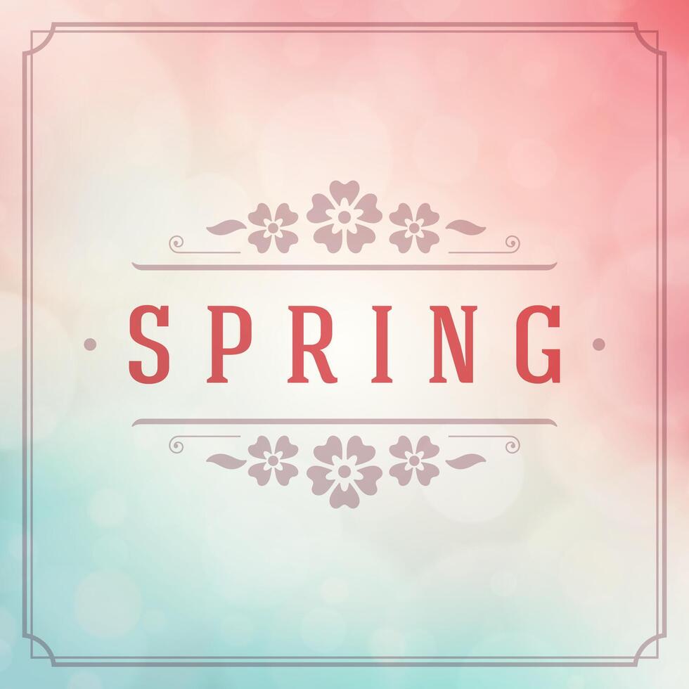 Spring Typographic Poster or Greeting Card Design. vector