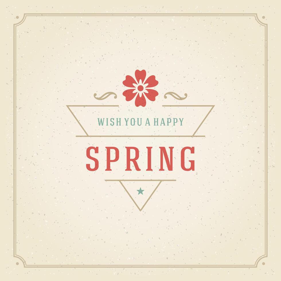 Spring Typographic Poster or Greeting Card Design vector