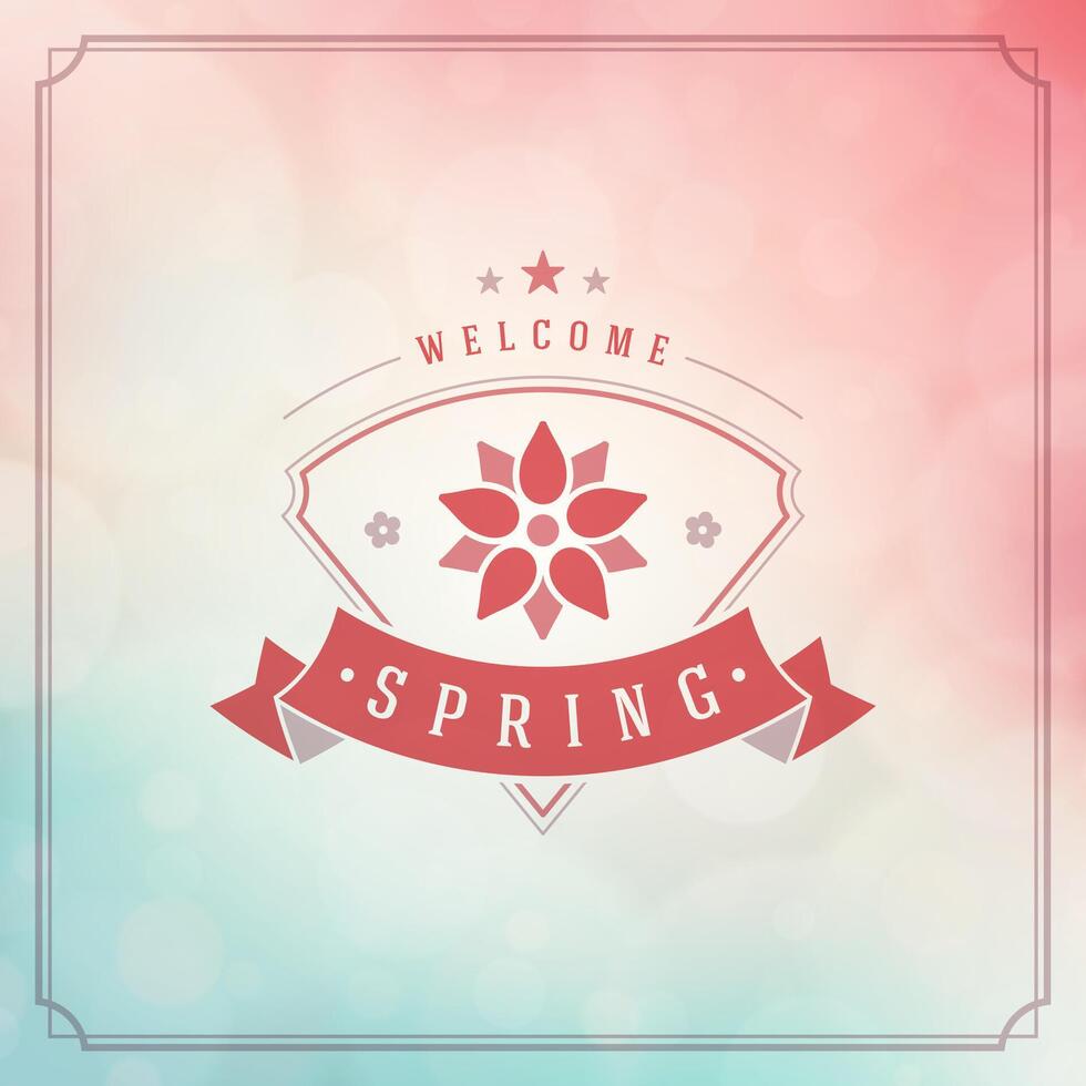 Spring Typographic Poster or Greeting Card Design. vector