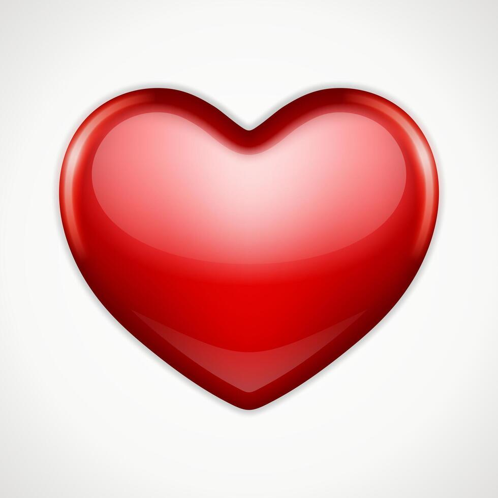 Red Heart on White Background vector
