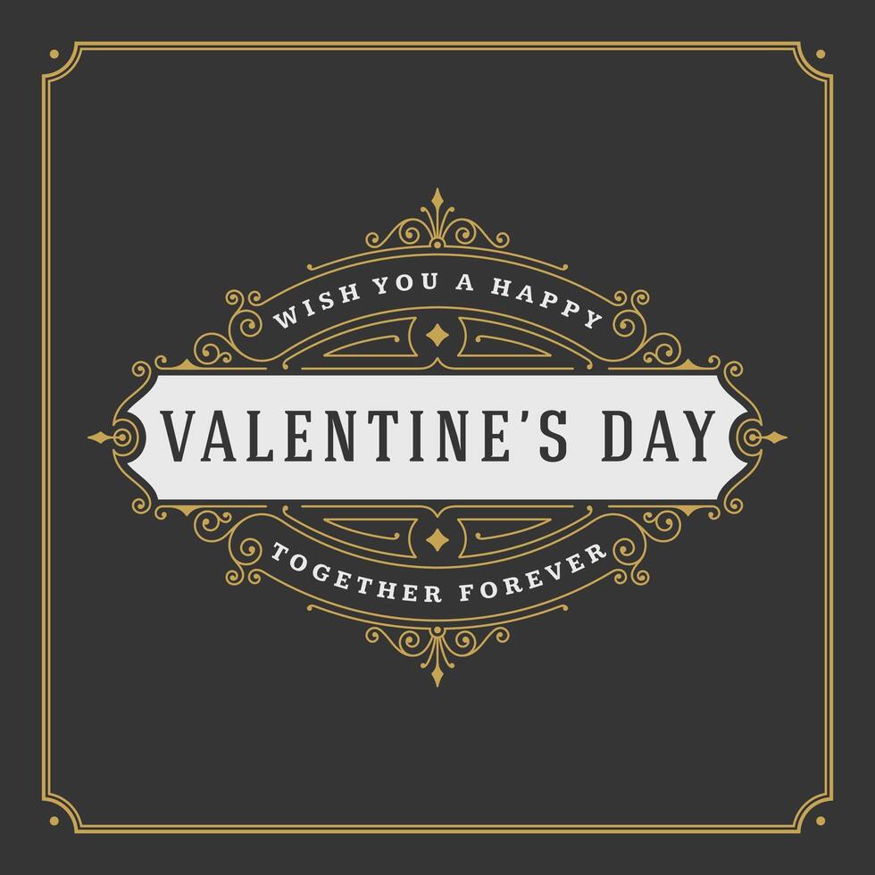 Valentines Day greeting card or poster illustration vector