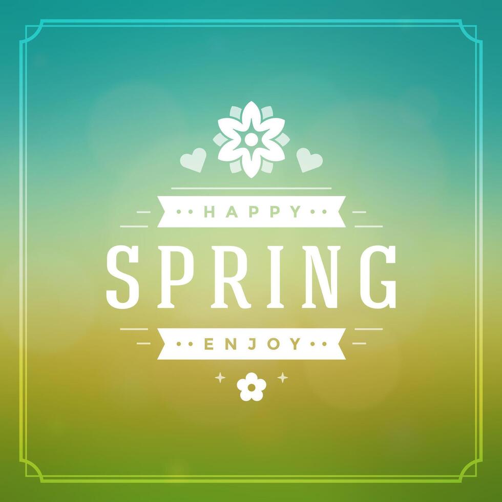 Spring Typographic Poster or Greeting Card Design. vector