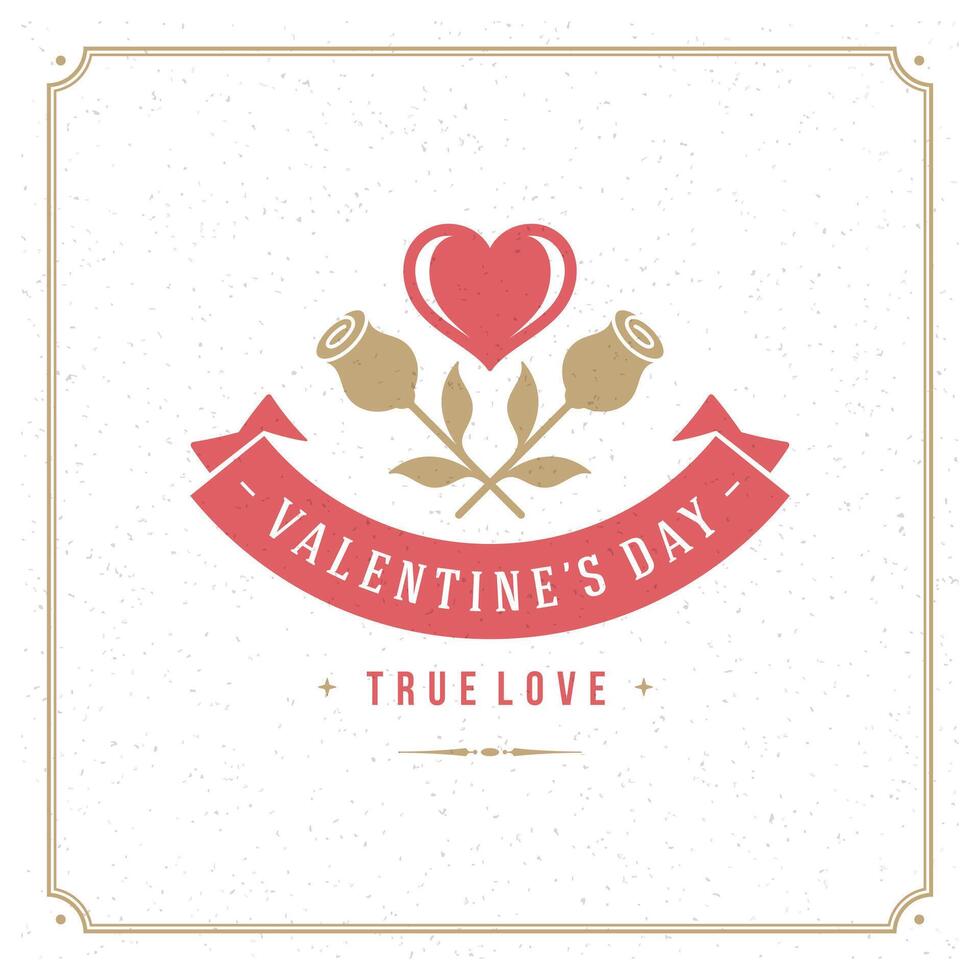 Valentines Day greeting card or poster illustration vector