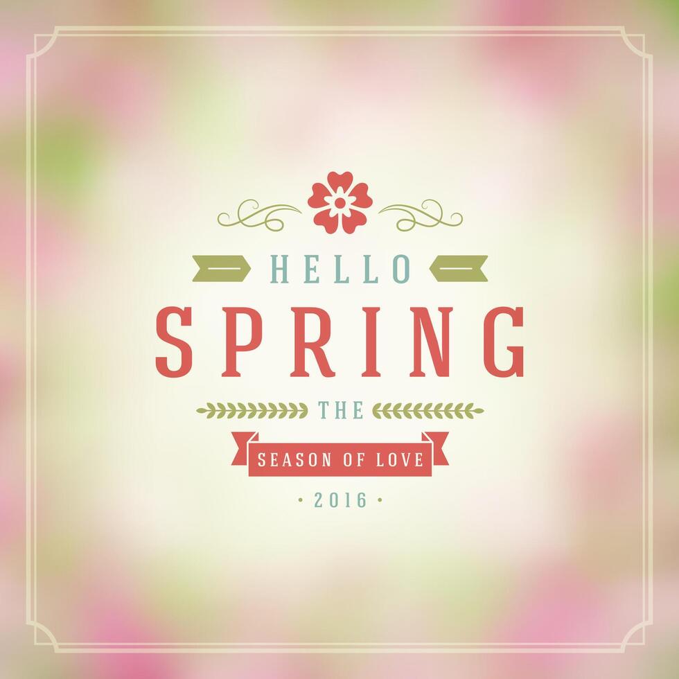 Spring Typographic Poster or Greeting Card Design. vector