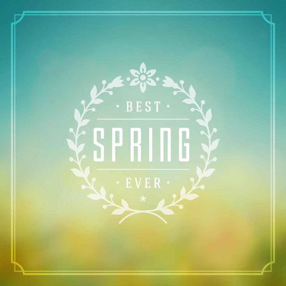 Spring Typographic Poster or Greeting Card Design vector
