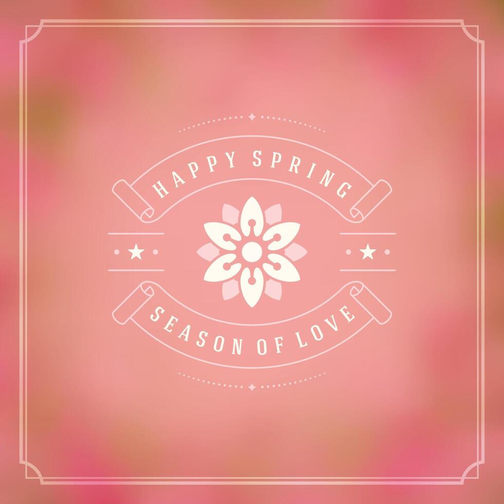 Spring Typographic Poster or Greeting Card Design. vector