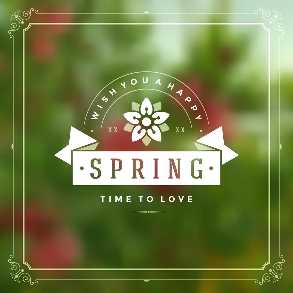 Spring Typographic Greeting Card or Poster Design. vector