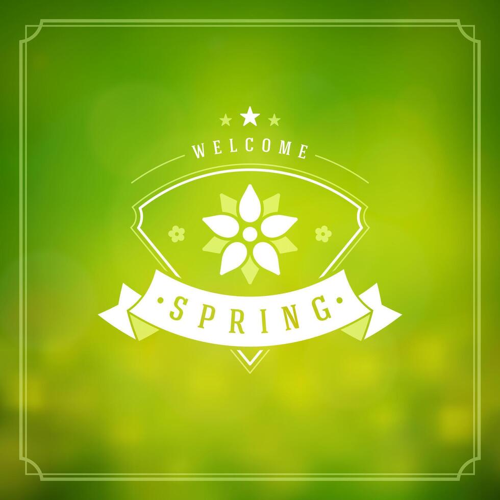 Spring Typographic Greeting Card or Poster Design. vector