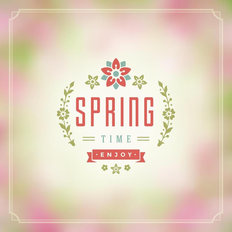 Spring Typographic Poster or Greeting Card Design. vector