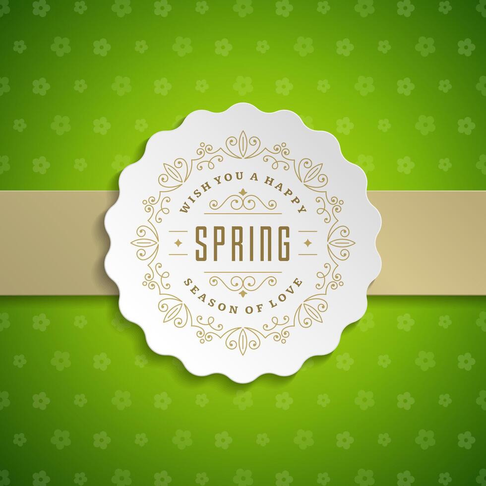 Spring Typographic Poster or Greeting Card Design. vector