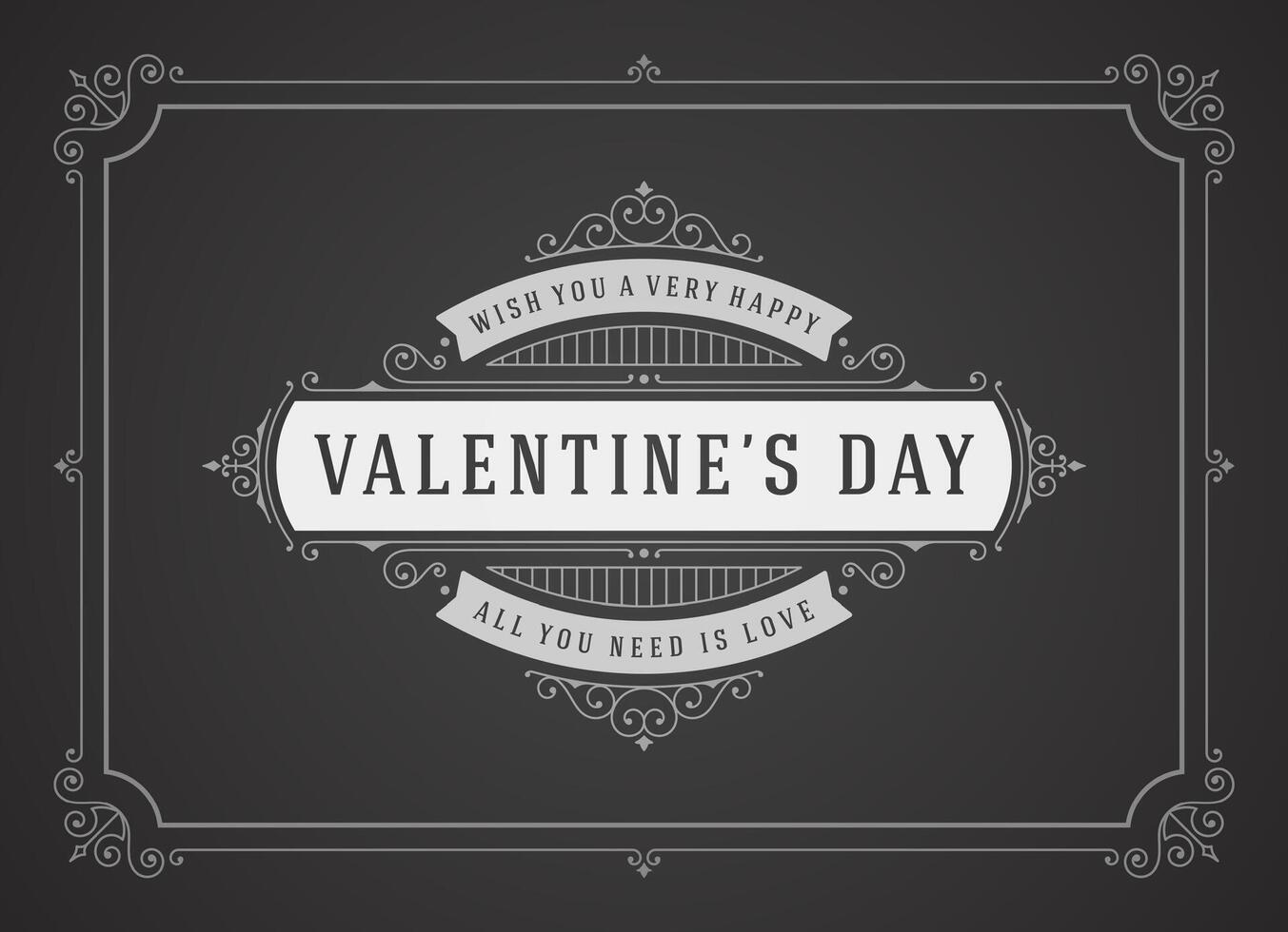 Valentines Day greeting card or poster illustration vector