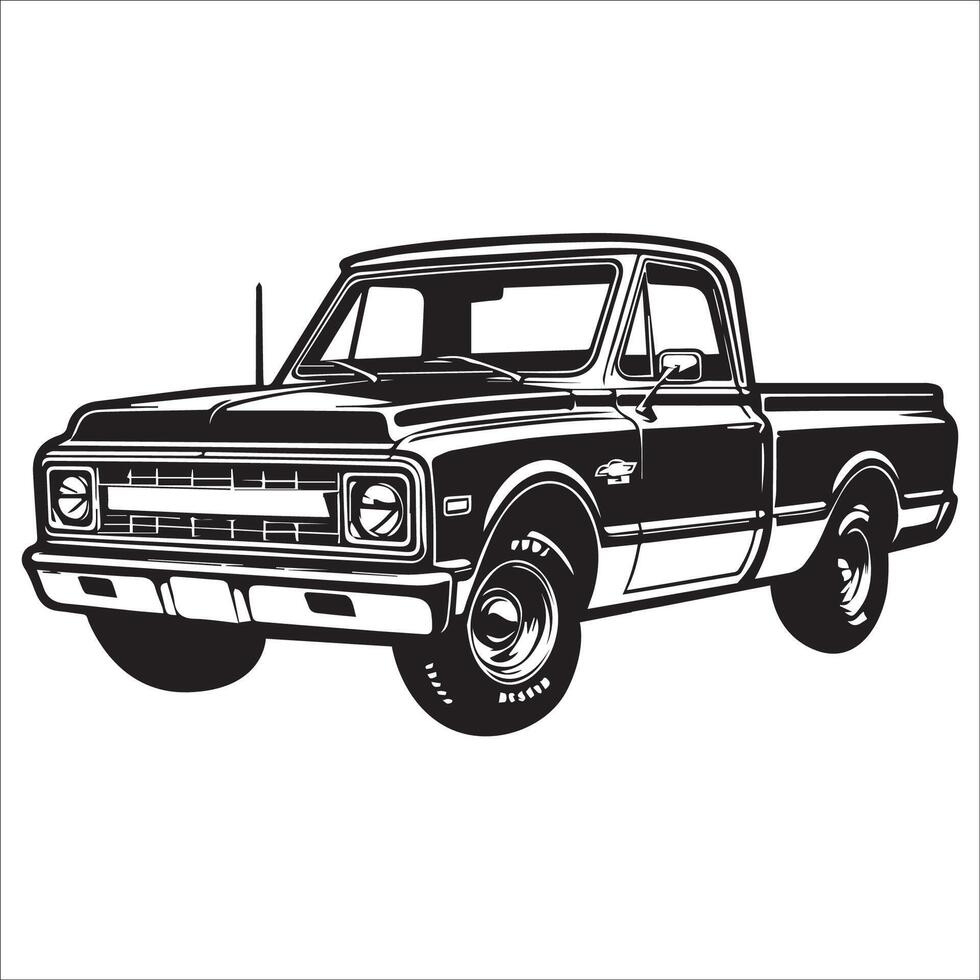 Pickup Truck Clipart on a white background vector