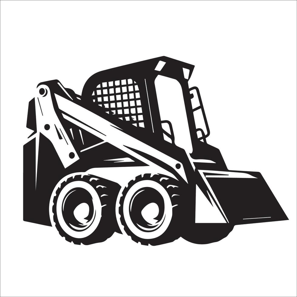 Backhoe silhouette illustration on a white background vector