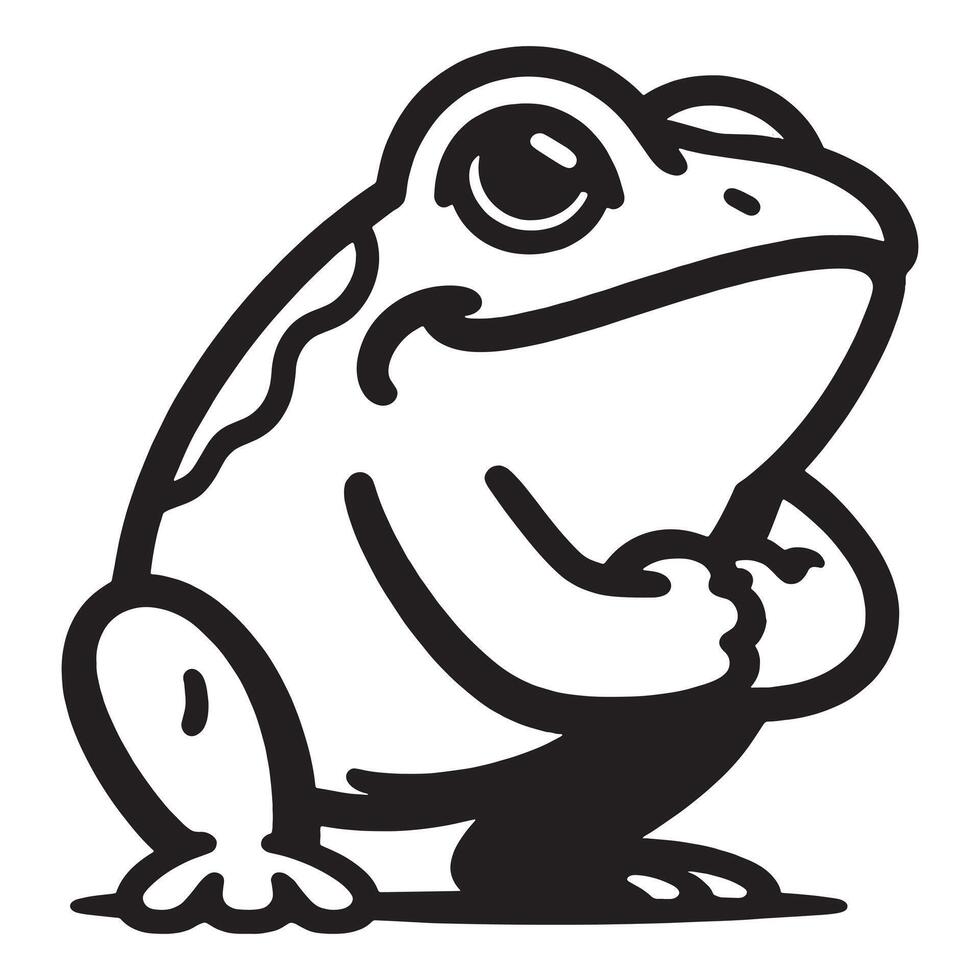 cute frog ready to leap posture illustration vector