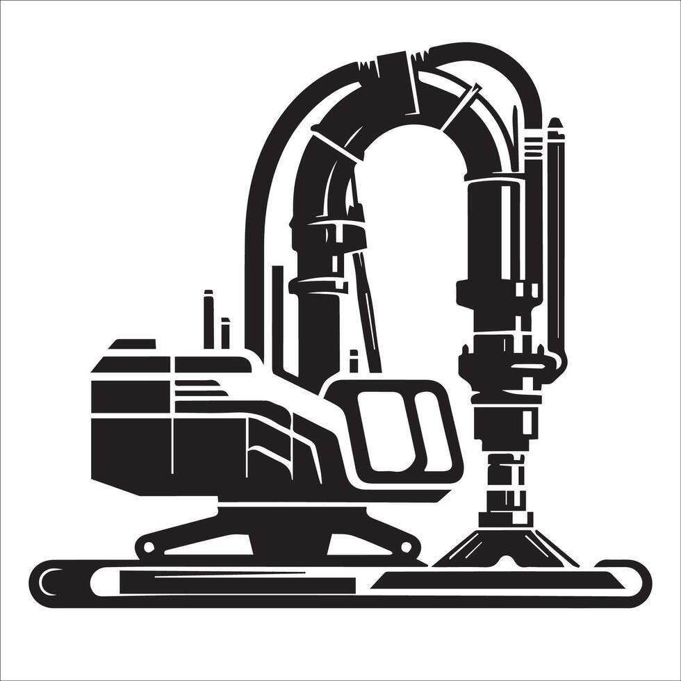 Bulldozer illustration in black and white vector