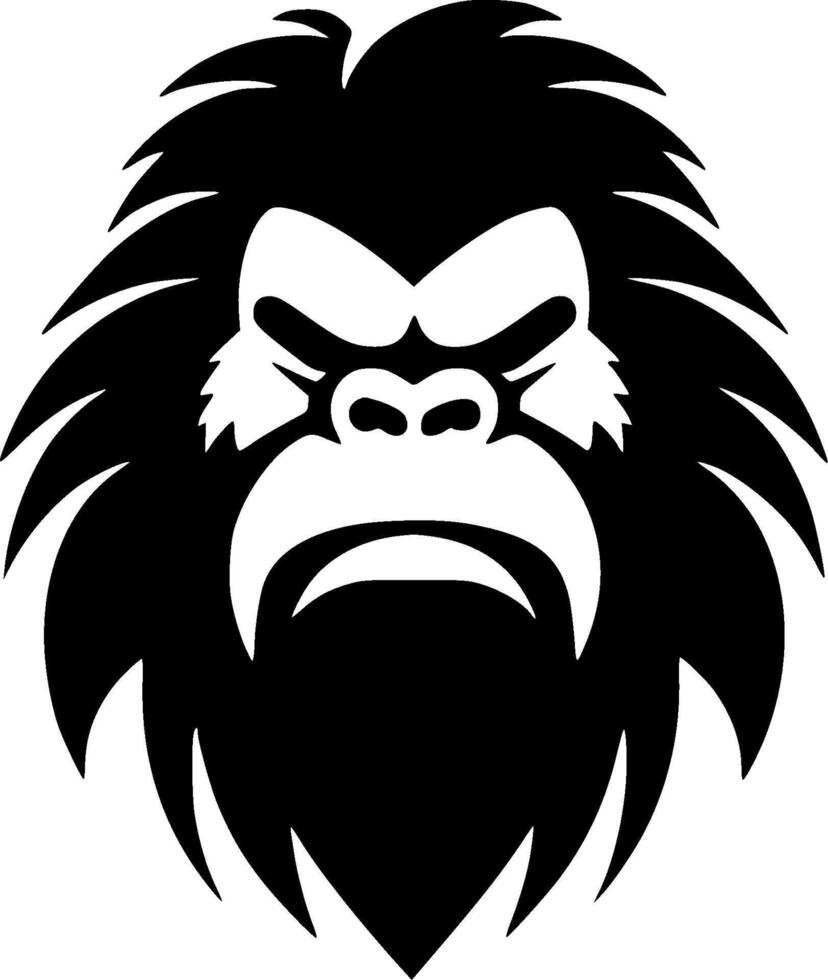 Bigfoot - Black and White Isolated Icon - illustration vector