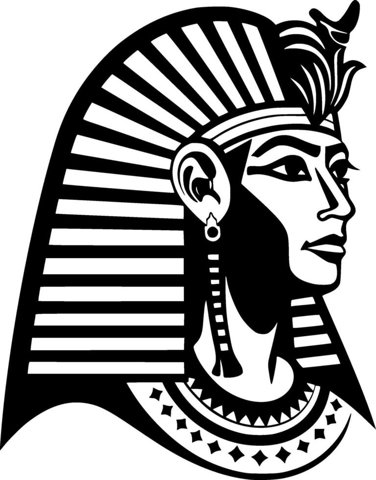 faraón - negro y blanco aislado icono - ilustración vector