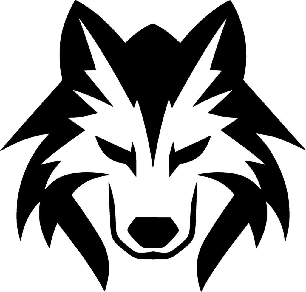lobo, negro y blanco ilustración vector
